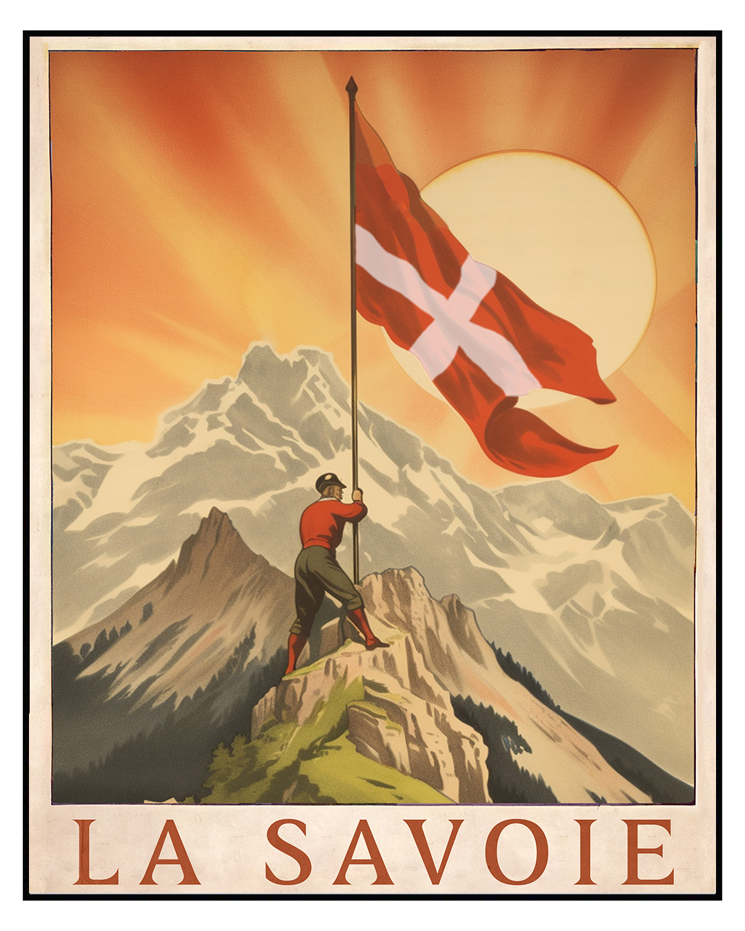 Affiche personnalisable-BLACKPEUF décoration poster mural paysage rétro  vintage montagne alpes ardeche haute savoie